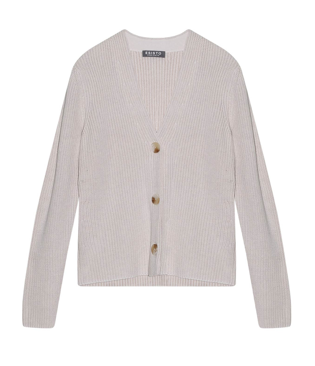 Esisto Baumwoll Strickjacke V-Ausschnitt