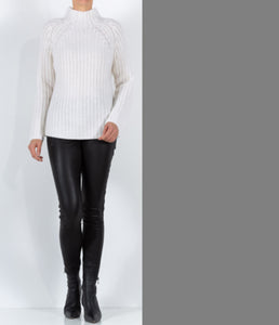 Esisto Cashmere Sweater Stand-Up Collar Chunky Knit