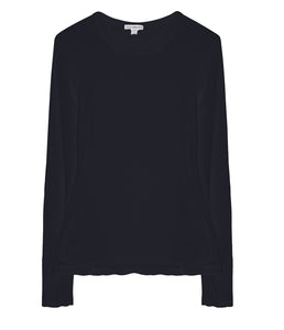 James Perse Baumwoll Shirt Rundhals Langarm