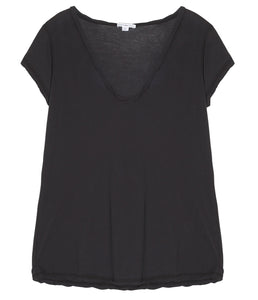 James Perse Baumwoll Shirt V-Ausschnitt Kurzarm