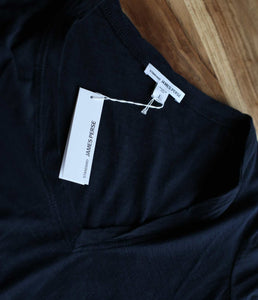 James Perse Baumwoll Shirt V-Ausschnitt Kurzarm