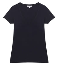 Laden Sie das Bild in den Galerie-Viewer, James Perse Baumwoll Shirt V-Ausschnitt Kurzarm
