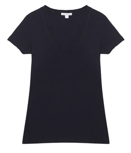 James Perse Baumwoll Shirt V-Ausschnitt Kurzarm