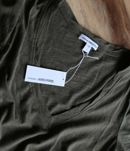 James Perse Baumwoll Shirt V-Ausschnitt Kurzarm