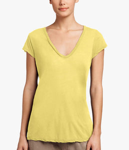 James Perse Baumwoll Shirt V-Ausschnitt Kurzarm
