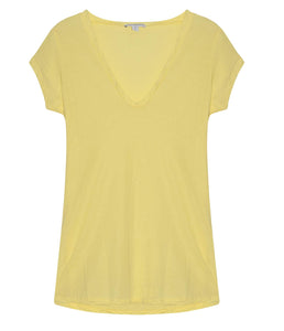 James Perse Baumwoll Shirt V-Ausschnitt Kurzarm