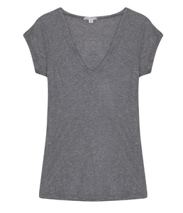 James Perse Baumwoll Shirt V-Ausschnitt Kurzarm