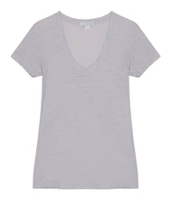 Laden Sie das Bild in den Galerie-Viewer, James Perse Baumwoll Shirt V-Ausschnitt Kurzarm
