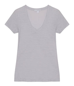 James Perse Baumwoll Shirt V-Ausschnitt Kurzarm