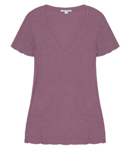 James Perse Baumwoll Shirt V-Ausschnitt Kurzarm