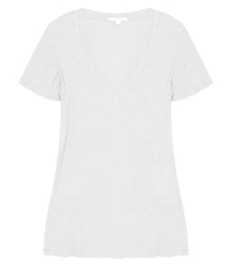 James Perse Baumwoll Shirt V-Ausschnitt Kurzarm
