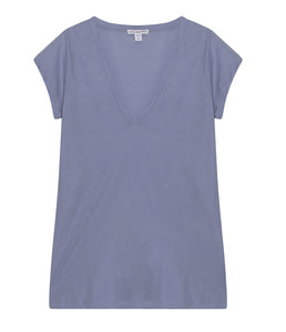 James Perse Baumwoll Shirt V-Ausschnitt Kurzarm