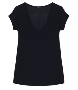 James Perse Baumwoll Shirt V-Ausschnitt Kurzarm