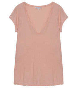 James Perse Baumwoll Shirt V-Ausschnitt Kurzarm