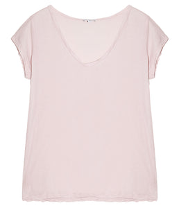 James Perse Baumwoll Shirt V-Ausschnitt Kurzarm