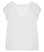 Laden Sie das Bild in den Galerie-Viewer, James Perse Baumwoll Shirt V-Ausschnitt Kurzarm
