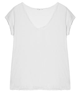 James Perse Baumwoll Shirt V-Ausschnitt Kurzarm
