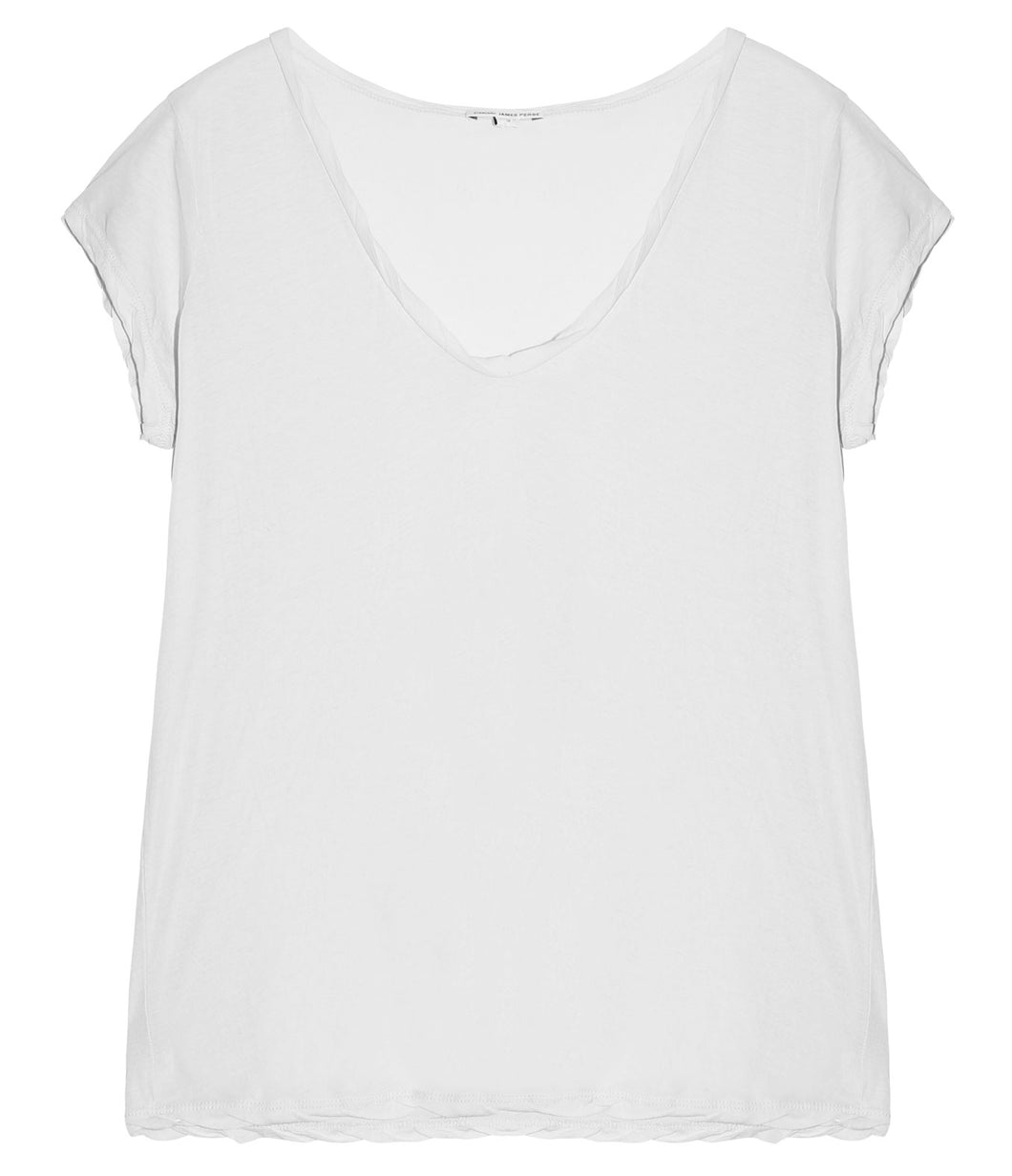 James Perse Baumwoll Shirt V-Ausschnitt Kurzarm