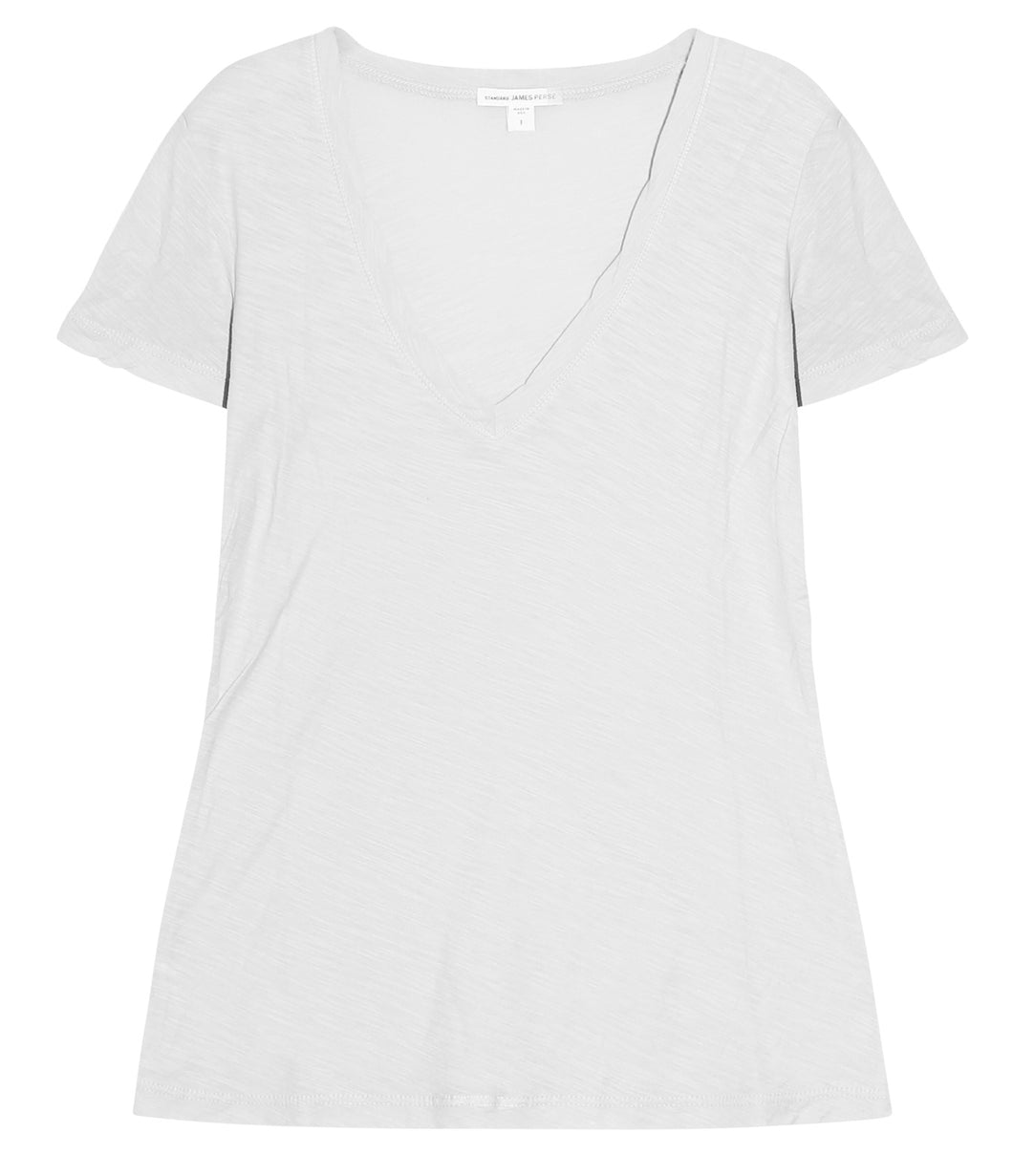 James Perse Baumwoll Shirt V-Ausschnitt Kurzarm