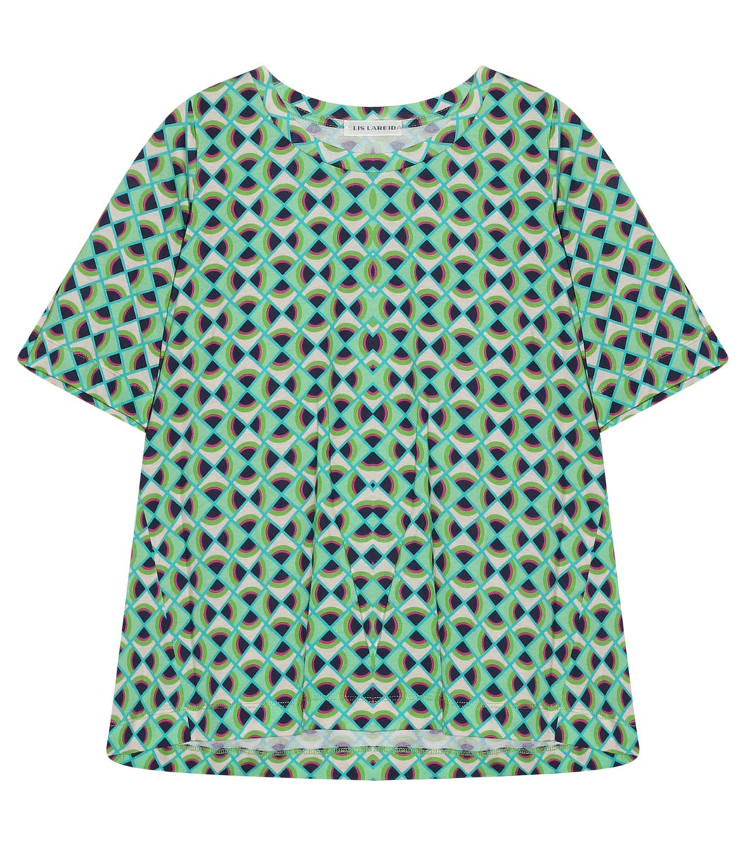 Lareida Bio Baumwoll Shirt Mac Rundhalsausschnitt Muster