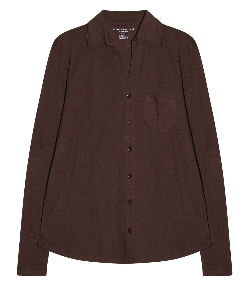 Majestic Filatures Baumwolle-Kaschmir-Mix Blusenshirt