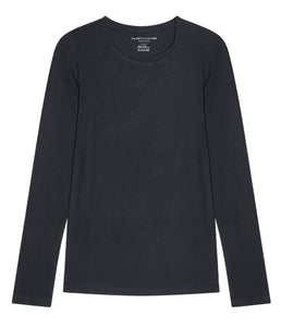 Majestic Filatures Baumwoll-Kaschmir Shirt Rundhalsausschnitt Langarm