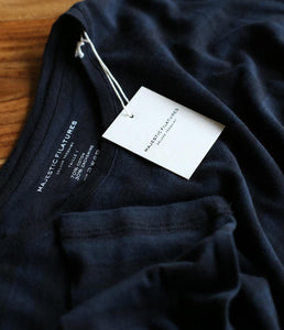 Majestic Filatures Baumwoll-Kaschmir Shirt Rundhalsausschnitt Langarm