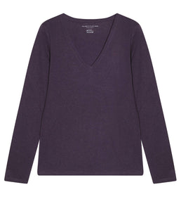 Majestic Filatures Baumwoll-Kaschmir Shirt V-Ausschnitt Langarm