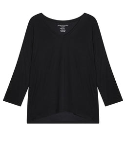 Majestic Filatures Viskose-Mix Shirt V-Ausschnitt 3/4 Arm