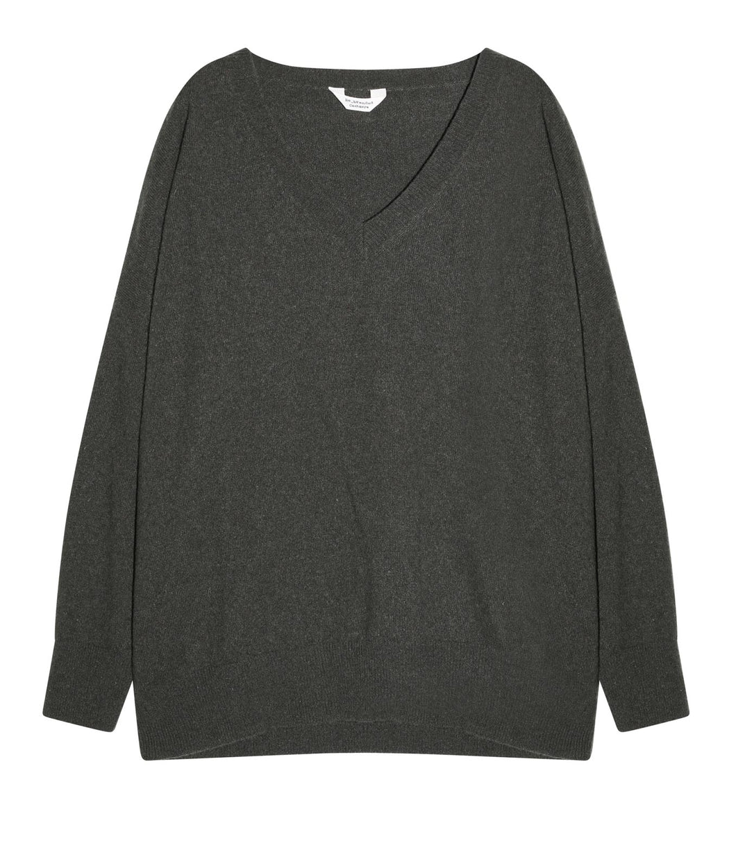 Re_Branded recycelt Kaschmir-Mix Pullover V-Ausschnitt