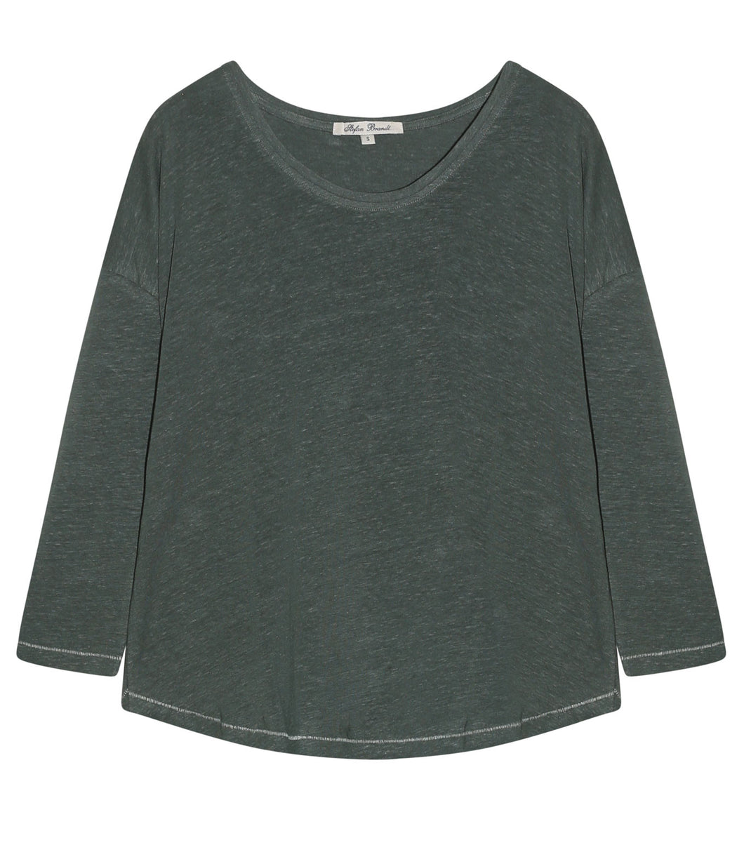 Stefan Brandt Leinen Shirt Febe Rundhals 3/4 Arm