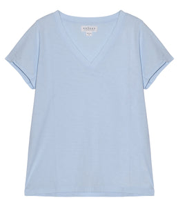 Velvet by Graham and Spencer Cotton Shirt Jill V-Neck Short Sleeve