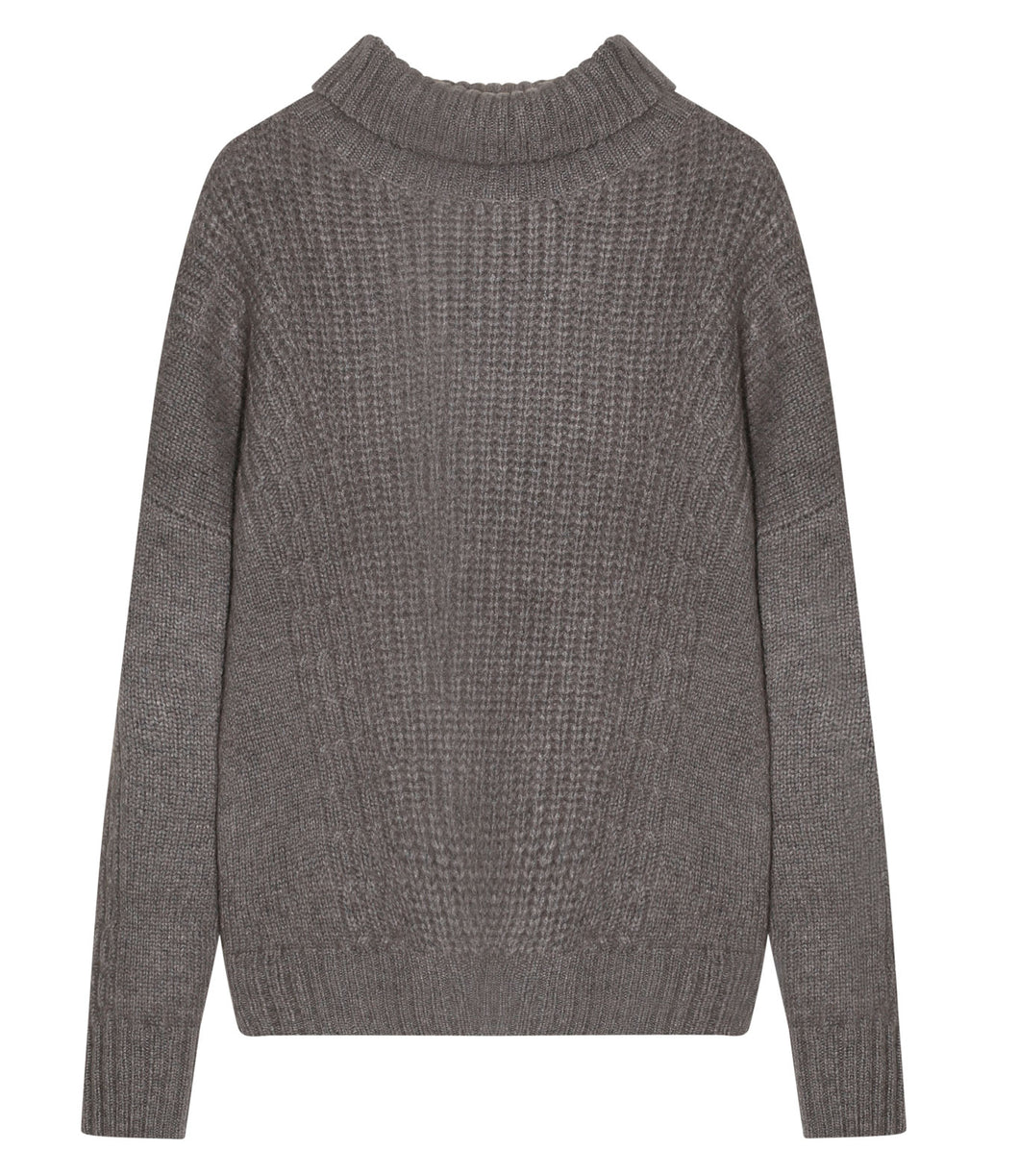 engage Kaschmir Pullover Zopfstrick Rollkragen